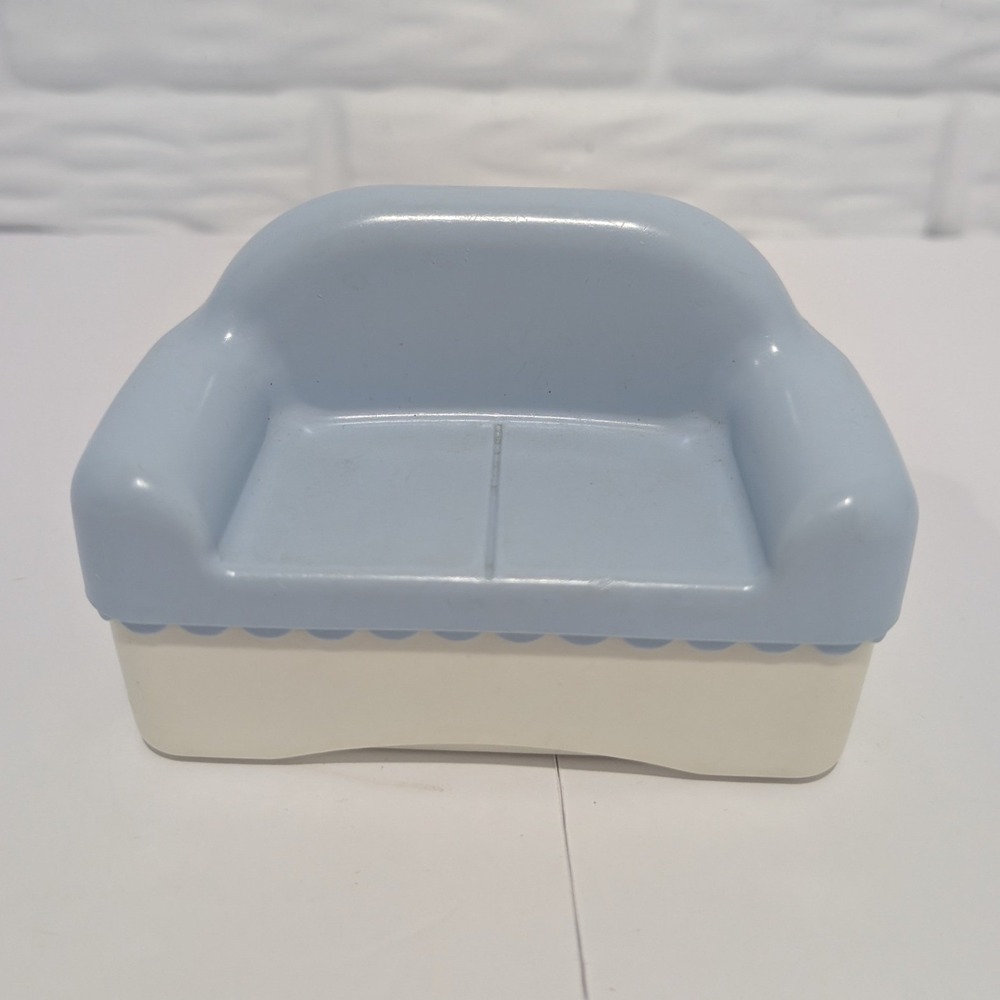 Vintage Little Tikes Dollhouse Sofa Couch Blue White Furniture 5542-00 USA Made